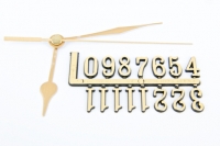 CLOCK HANDS/NUMBERS COMBO (#929/15mm) GOLD 1 SET # - Click for more info