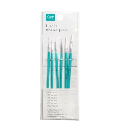 CRAFTSMART BRUSH PACK 6 - MIXED ROUNDS - Click for more info