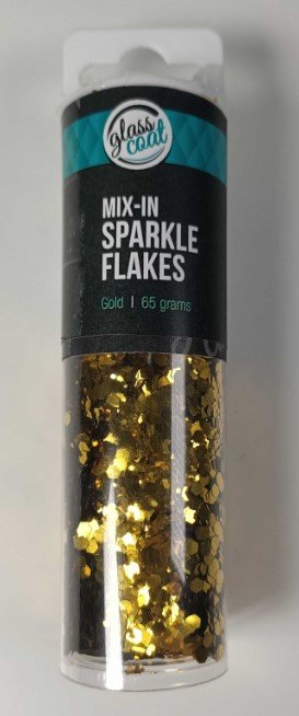 GLASS COAT RESIN MIX-IN SPARKLE FLAKES GOLD 65G - Click for more info
