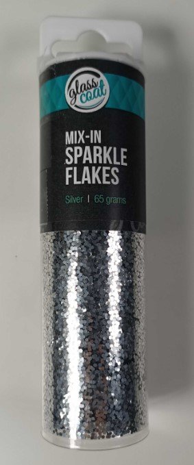 GLASS COAT RESIN MIX-IN SPARKLE FLAKES SILVER 65G - Click for more info
